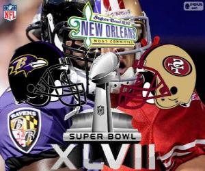 yapboz Super Bowl 2013. San Francisco 49ers vs Baltimore Ravens. SuperDome, New Orleans